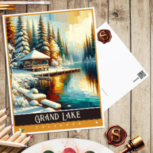 Grand Lake, Colorado   Vintage Painting Postcard