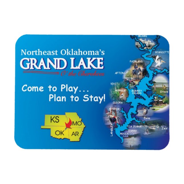 Grand Lake Oklahoma magnet (Horizontal)