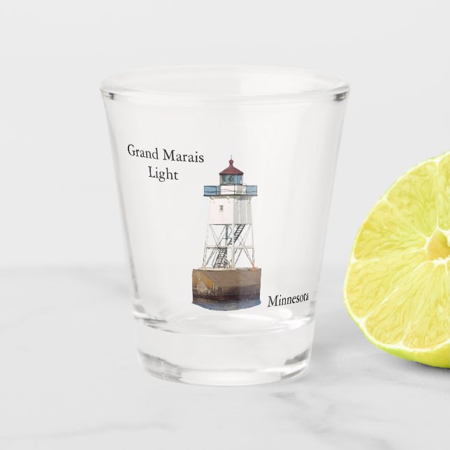 Grand Marais Light MN shot glass (Front)