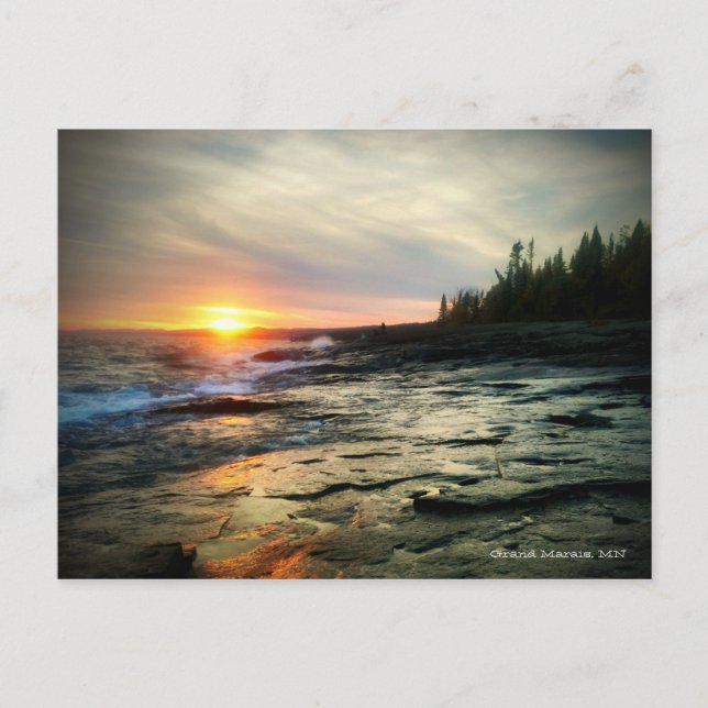 Grand Marais sunset 1 Postcard (Front)