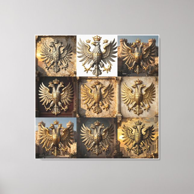 Grand Marble Sculpture of the Illyrian Eagle  Canvas Print (Front)
