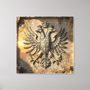 Grand Marble Sculpture of the Illyrian Eagle with Canvas Print
