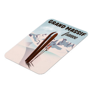Grand Massif france ski poster art. Magnet
