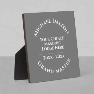 Grand Master Masonic Plaque