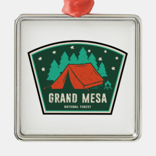 Grand Mesa National Forest Camping Metal Tree Decoration