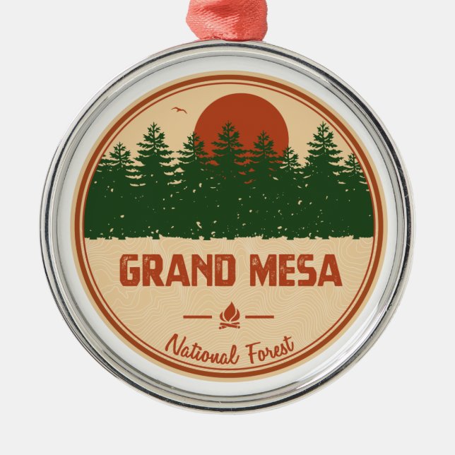 Grand Mesa National Forest Metal Tree Decoration (Front)