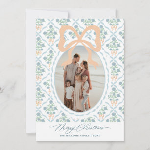 Grand Millennial Coquette Christmas Photo Card