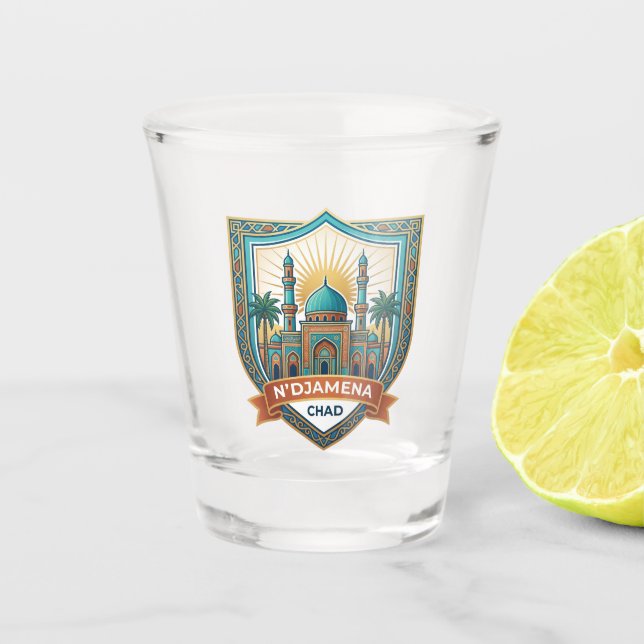 Grand Mosque of N'Djamena Chad Shot Glass (Front)