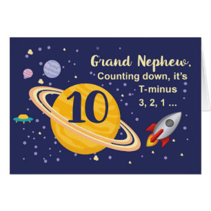Grand Nephew 10th Birthday Planets in Outer Space