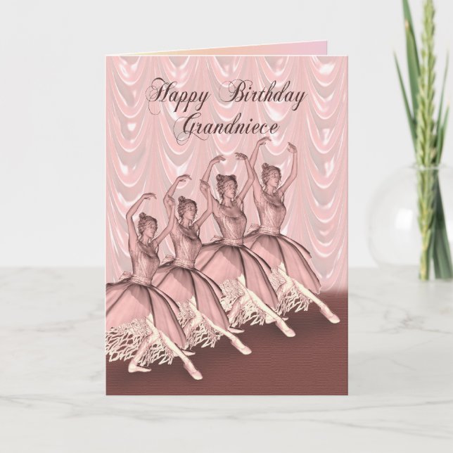 Grand Niece, a ballerina birthday card (Front)