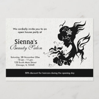 Grand Opening Beauty Salon (Black) Invitation