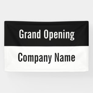 Grand Opening Black and White Business Template Banner