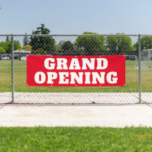 Grand Opening Bold Red White Big Outdoor Banner