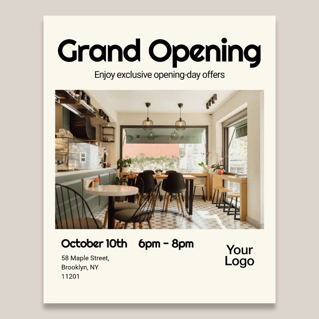 Grand Opening Bold Retro Photo Flyer (Creator Uploaded)