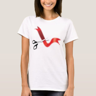Grand Opening Celebration Scissors Cutting Ribbon T-Shirt