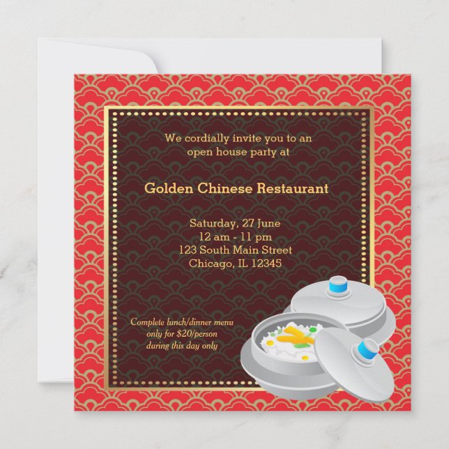 Grand Opening Chinese Restaurant Invitation (Front)