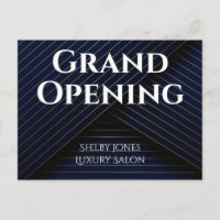 Grand Opening Elegant Navy Blue Gold Business