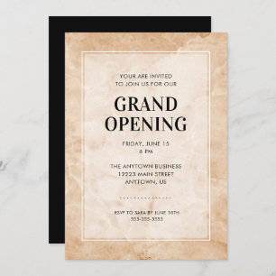 Grand Opening Event   Stylish Marble Background Invitation
