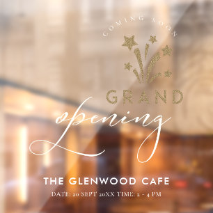 Grand Opening Firework Star Gold Coming Soon White