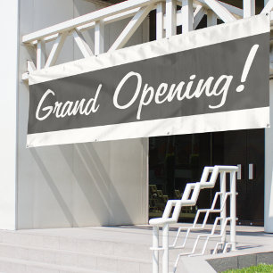 Grand Opening Gray & White Marketing Business   Banner