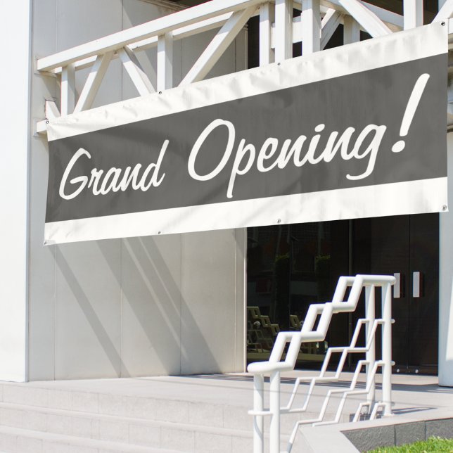 Grand Opening Gray & White Marketing Business   Banner (Creator Uploaded)