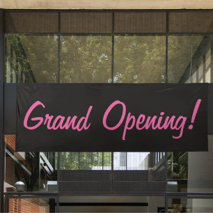Grand Opening l Black & Pink Promotional Text Banner