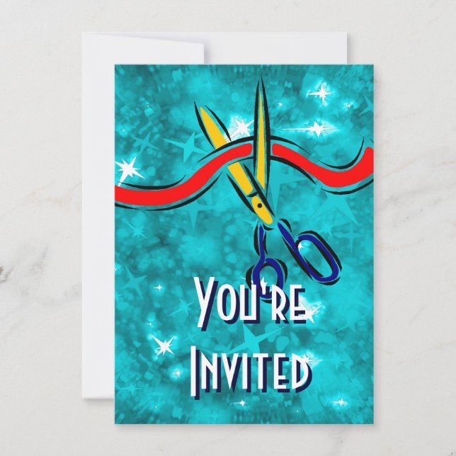 Grand Opening Launch blue party Invitation (Front)