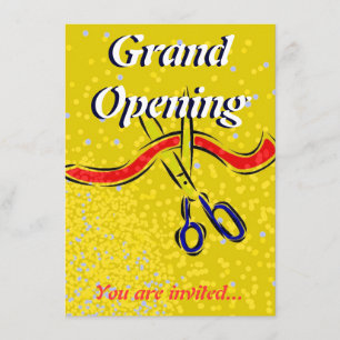 Grand Opening Launch gold party invitation