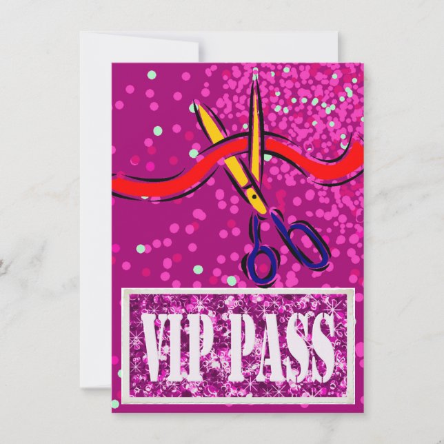 Grand Opening Launch pink VIP party invite (Front)