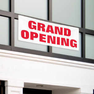 Grand Opening New Business Advertising Bold Red Banner