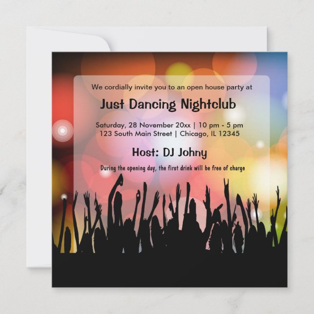 Grand Opening Nightclub Invitation (Front)