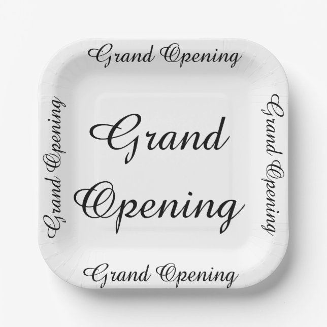 Grand Opening Paper Plate (Front)