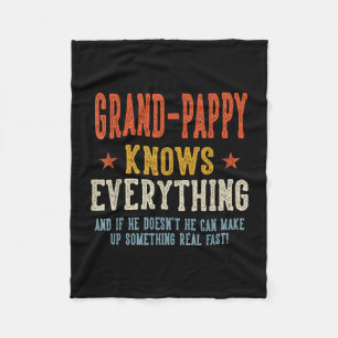 Grand-pappy knows everything father's day retro fleece blanket