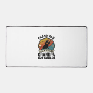Grand Paw Grandpa Dog Retro Sunset Bandana_1 Desk Mat