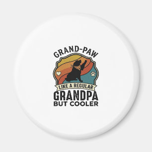 Grand Paw Grandpa Dog Retro Sunset Bandana_1 Magnet