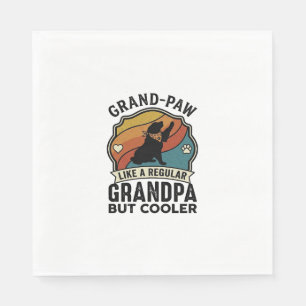 Grand Paw Grandpa Dog Retro Sunset Bandana_1 Napkin