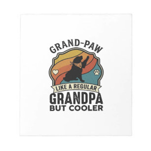 Grand Paw Grandpa Dog Retro Sunset Bandana_1 Notepad