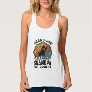 Grand Paw Grandpa Dog Retro Sunset Bandana_1 Singlet