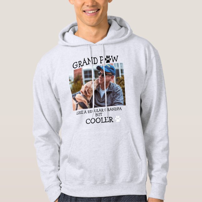Grand Paw Regular Grandpa But Cooler Custom Photo Hoodie (Front)