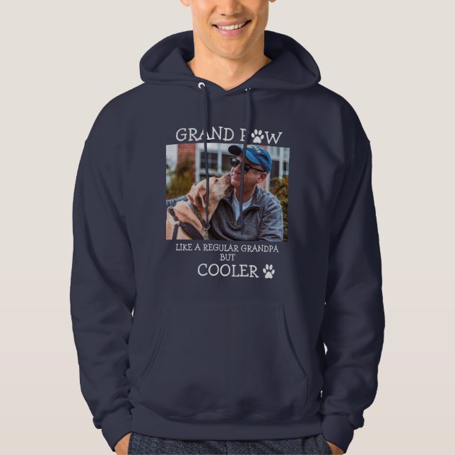 Grand Paw Regular Grandpa But Cooler Custom Photo Hoodie (Front)