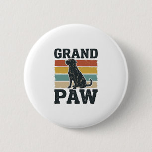 Grand Paw Vintage Dog Grandpa Shirt Design_1 6 Cm Round Badge