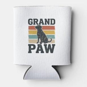 Grand Paw Vintage Dog Grandpa Shirt Design_1 Can Cooler