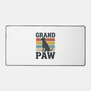 Grand Paw Vintage Dog Grandpa Shirt Design_1 Desk Mat
