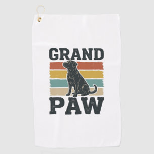 Grand Paw Vintage Dog Grandpa Shirt Design_1 Golf Towel