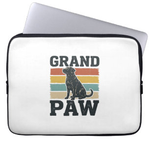 Grand Paw Vintage Dog Grandpa Shirt Design_1 Laptop Sleeve