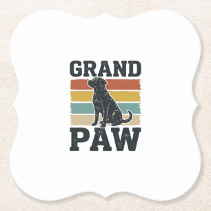 Grand Paw Vintage Dog Grandpa Shirt Design_1 Paper Coaster