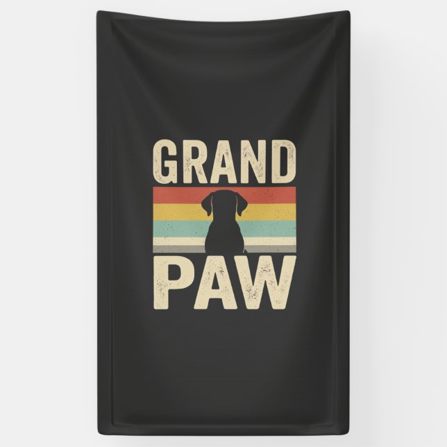 Grand Paw Vintage Dog Retro Banner (Vertical)