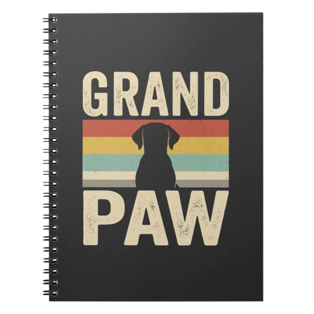 Grand Paw Vintage Dog Retro Notebook (Front)