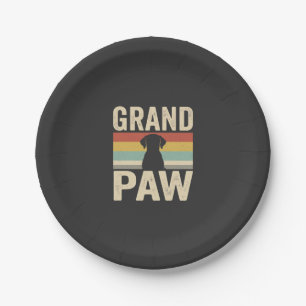 Grand Paw Vintage Dog Retro Paper Plate