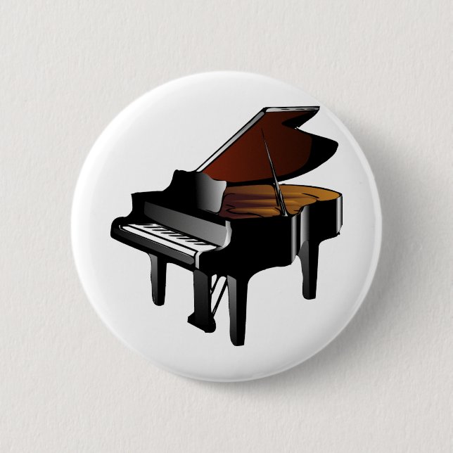 Grand Piano 6 Cm Round Badge (Front)